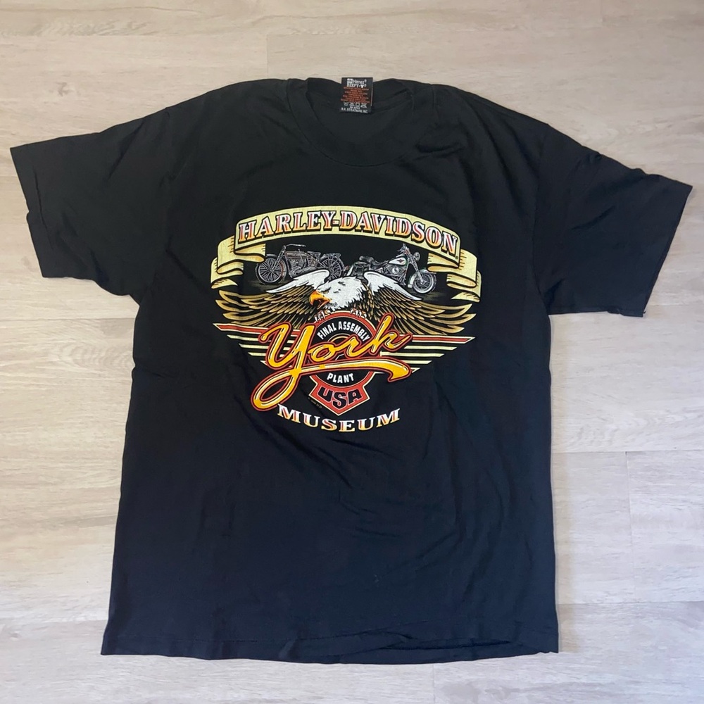 Harley-Davidson Black and Gold Graphic Tee